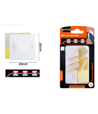 Set 12 Pezzi Basi Passante Per Fissaggio Fascette Supporto Adesivo 28x28mm 57190         