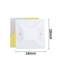 Set 12 Pezzi Basi Passante Per Fissaggio Fascette Supporto Adesivo 28x28mm 57190         