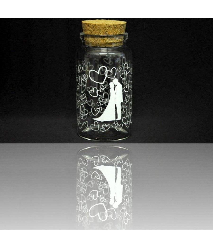 Set 12 Pezzi Bomboniera Bomboniere Ampolla 3x6cm Cuori Porta Confetti Matrimonio         