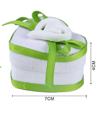 Set 12 Pezzi Bomboniera Bomboniere Cofanetto Cuore Verde Invito Portaconfetti         