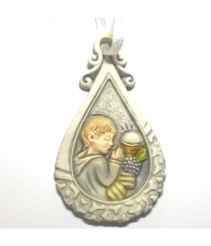 Set 12 Pezzi Bomboniera Bomboniere Comunione Bambino Goccia Sacramento Ceramica         