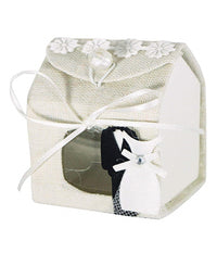 Set 12 Pezzi Bomboniera Bomboniere Scatolina Casetta Matrimonio Sposi Confetti         