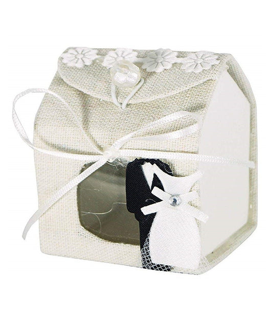 Set 12 Pezzi Bomboniera Bomboniere Scatolina Casetta Matrimonio Sposi Confetti         