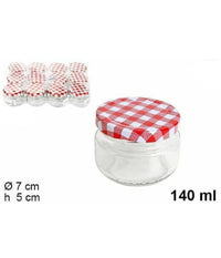 Set 12 Pezzi Contenitore Barattolo In Vetro Con Coperchio Barattolini 140ml         
