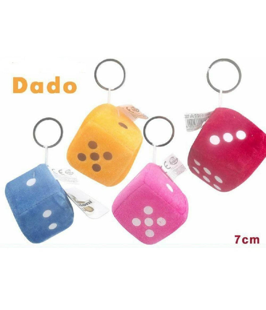 Set 12 Pezzi Dado Peluches Colorato 7 Centimetri Portachiavi Porta Chiave         
