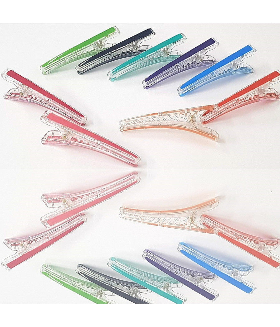 Set 12 Pezzi Fermaglio Fermagli Pinza Colorato 9cm Ferma Capelli Fermacapelli         