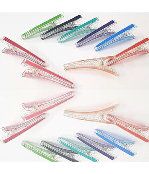 Set 12 Pezzi Fermaglio Fermagli Pinza Colorato 9cm Ferma Capelli Fermacapelli         