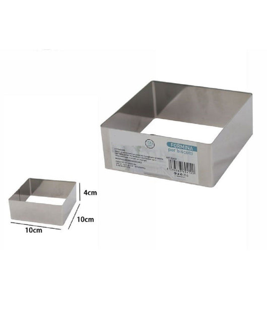 Set 12 Pezzi Forme Formina Stampi Per Dolci Torte Biscotti Quadrati 10x4cm 60412         