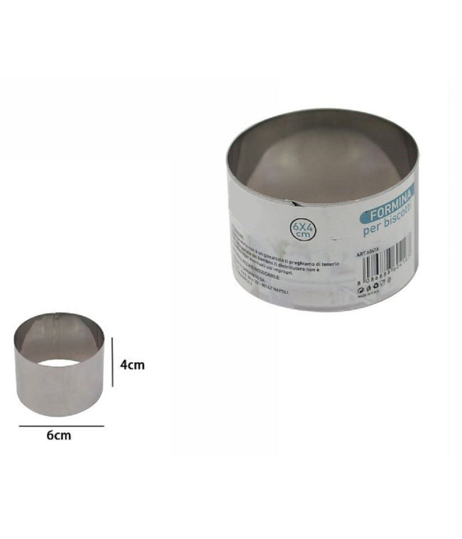 Set 12 Pezzi Forme Formina Stampi Per Dolci Torte Biscotti Rotonde 6 X 4cm 60416         