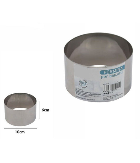 Set 12 Pezzi Forme Stampi Formina Per Dolci Torte Biscotti Rotonde 10x6cm 60421         