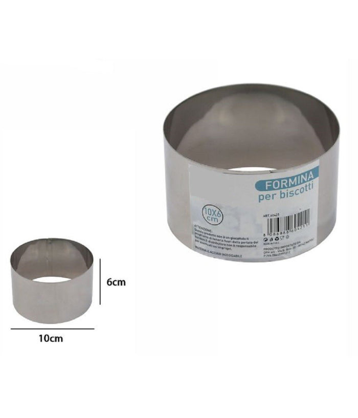 Set 12 Pezzi Forme Stampi Formina Per Dolci Torte Biscotti Rotonde 10x6cm 60421         