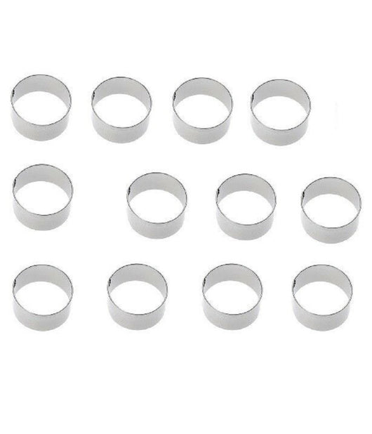 Set 12 Pezzi Forme Stampi Formina Per Dolci Torte Biscotti Rotonde 10x6cm 60421         