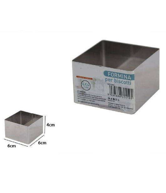 Set 12 Pezzi Formina Stampi Per Dolci Torte Biscotti Quadrati 6 X 4 Cm 60410         