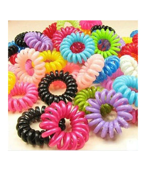 Set 12 Pezzi Molle Capelli Modello Filo Telefono Colorate Ragazze Bambine         