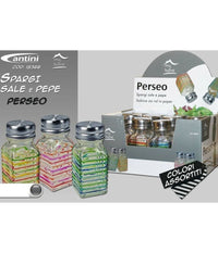 Set 12 Pezzi Spargi Sale Perseo Contenitore Sale Pepe Spezie Vetro Colorato         