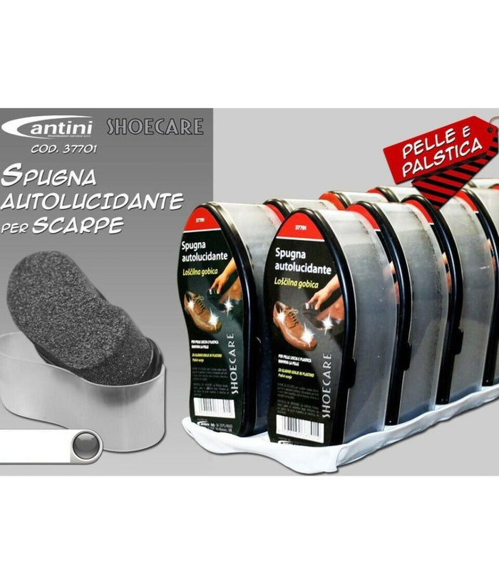 Set 12 Pezzi Spugna Autolucidante Per Calzature Scarpe Pulizia         