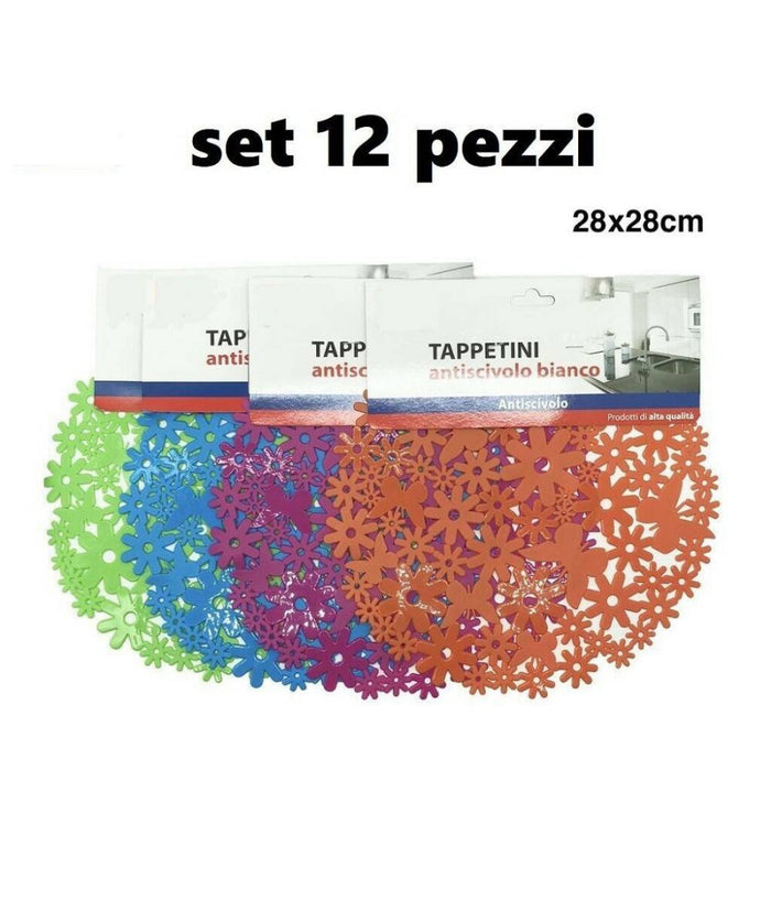 Set 12 Pezzi Tappeto Tappetino Per Lavello In Gomma Cucina Antiscivolo 28 Cm         
