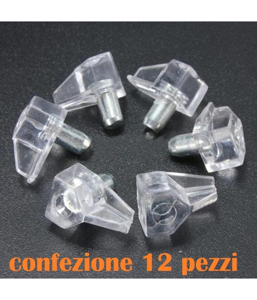 Set 12 Pioli Supporti In Plastica Per Mensole Supporto Reggimensola Ripiani         