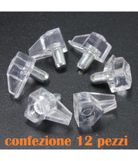 Set 12 Pioli Supporti In Plastica Per Mensole Supporto Reggimensola Ripiani         