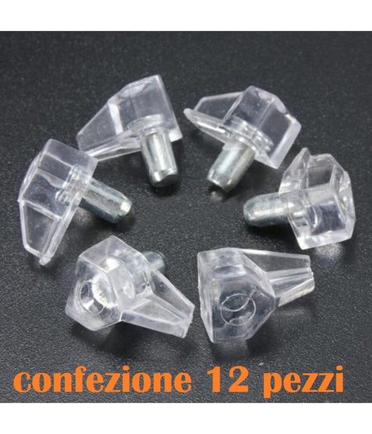 Set 12 Pioli Supporti In Plastica Per Mensole Supporto Reggimensola Ripiani         