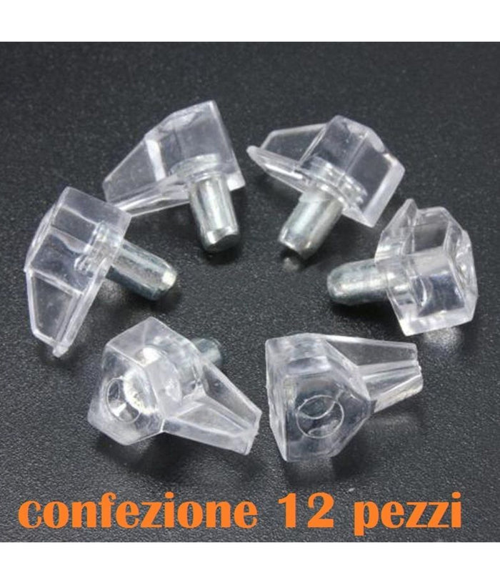 Set 12 Pioli Supporti In Plastica Per Mensole Supporto Reggimensola Ripiani         