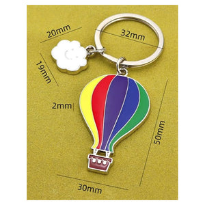 Trade Shop - Set 12 Portachiavi Ciondolo A Mongolfiera In Metallo Compleanno Bomboniere Multicolore         