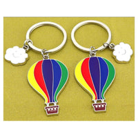 Trade Shop - Set 12 Portachiavi Ciondolo A Mongolfiera In Metallo Compleanno Bomboniere Multicolore         