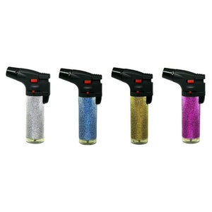 Trade Shop - Set 12 Pz Accendini Accendi Gas Easy Torch Shiny Lucidi Chic Fiamma Blu 40804594 -
