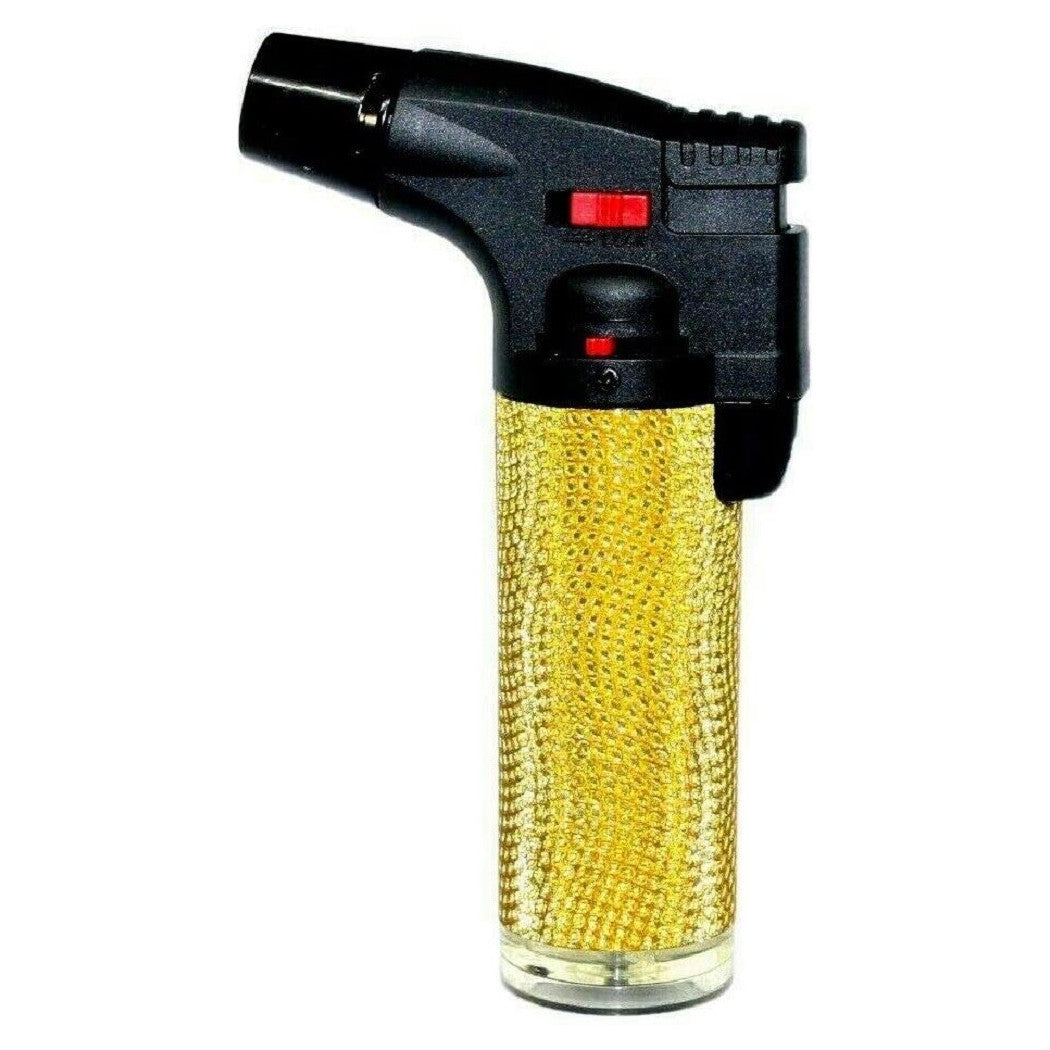 Trade Shop - Set 12 Pz Accendini Accendi Gas Easy Torch Shiny Lucidi Chic Fiamma Blu 40804594 -