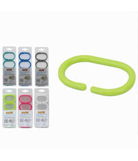 Set 12 Pz Anelli Gancio Per Tenda Da Doccia Box Bagno Colorati In Plastica 52763         