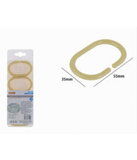 Set 12 Pz Anelli Gancio Per Tenda Da Doccia Box Bagno In Plastica Pp Beige 87244         