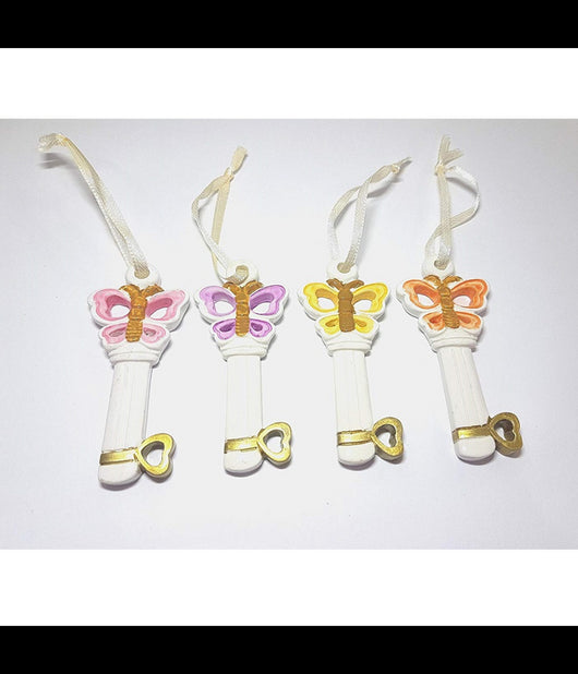 Set 12 Pz. Bomboniera Bomboniere Chiave Farfalla 18 Anni Compleanno Portachiavi         