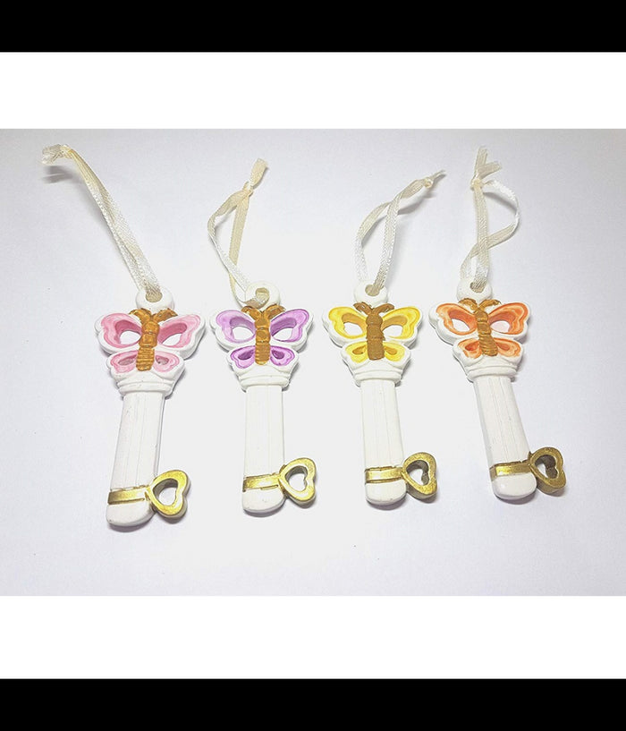 Set 12 Pz. Bomboniera Bomboniere Chiave Farfalla 18 Anni Compleanno Portachiavi         