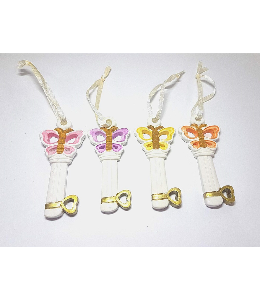 Set 12 Pz. Bomboniera Bomboniere Chiave Farfalla 18 Anni Compleanno Portachiavi         