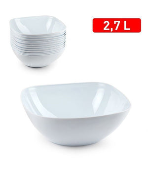 Set 12 Pz Ciotola Quadrata Opale Bianca Da 2,7 Lt Servizio Tavola Piatti 1218901         