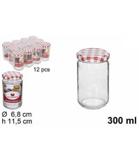 Set 12 Pz Contenitore Barattolo In Vetro Con Coperchio Barattolini 300ml 114653         