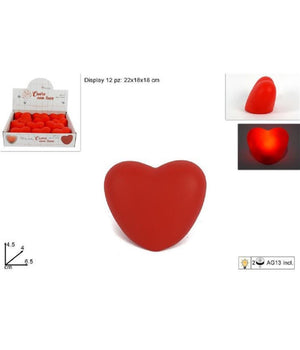 Set 12 Pz Cuori Cuore Rosso Luminoso Decorazione Luce San Valentino 6,5x4.5x4cm         
