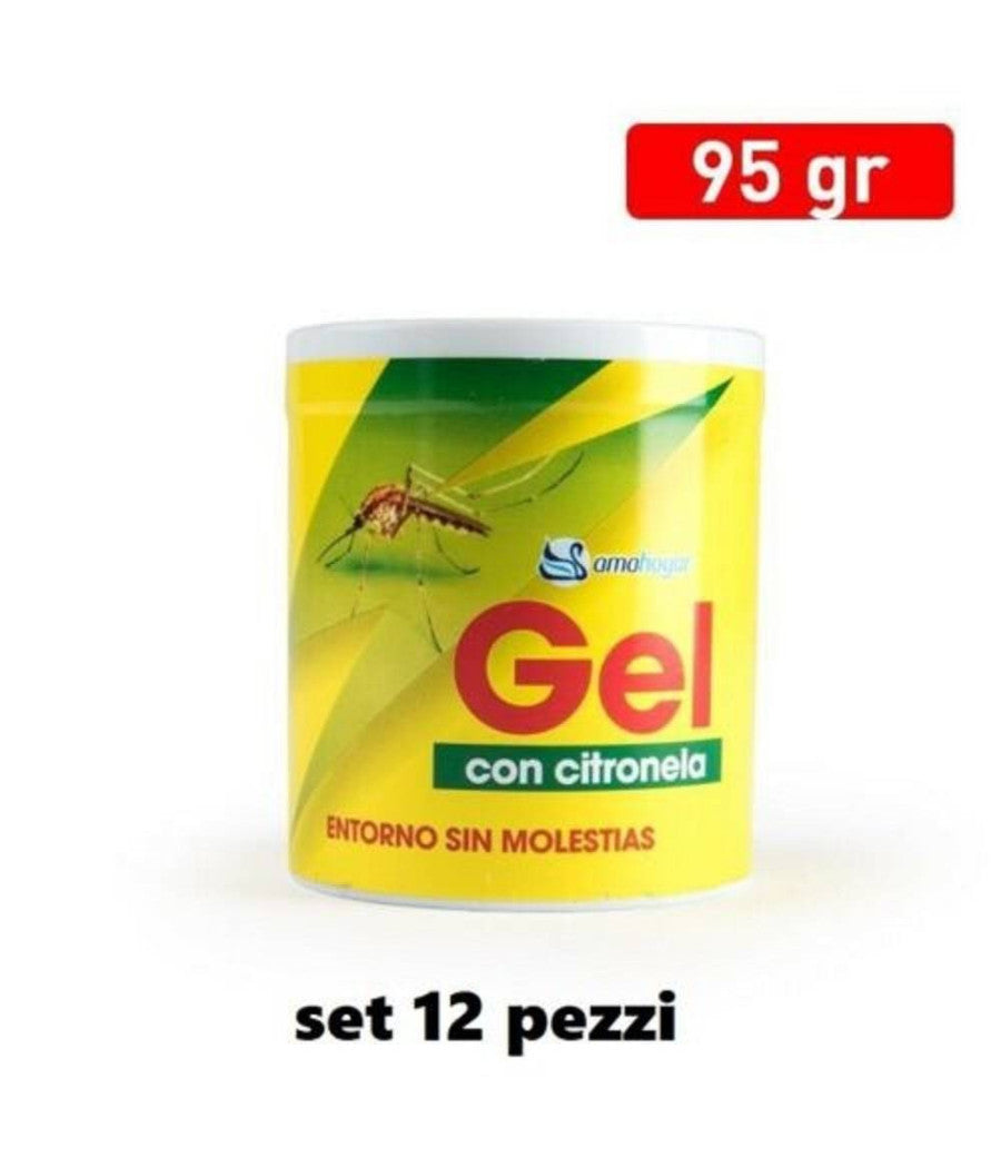 Set 12 Pz Deodorante Gel Profumo Ambiente In Lattina Citronella Anti Zanzare         