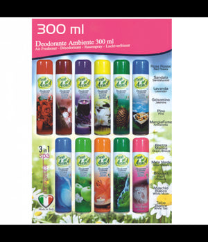 Set 12 Pz Deodorante Per Ambiente Spray Profumo Casa 300ml Varie Fragranze         