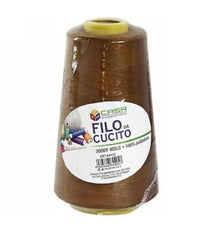 Set 12 Pz Filati A Cono Filo Poliestere Cucito 3000y 40s/2 Marrone 64405 Cotone         