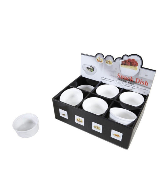 Set 12 Pz Piatto Ciotole Rotonde Antipasti In Porcellana Aperitivo Snack 151686         