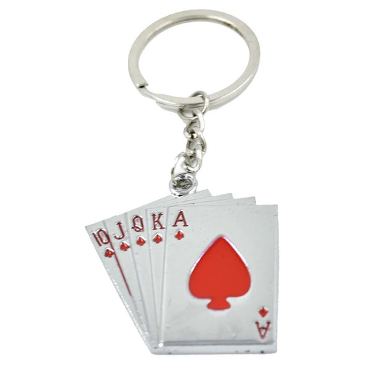 Trade Shop - Set 12 Pz Portachiavi Design A Forma Di Carte Da Gioco Cuori Charm Regalo Bomboniere         