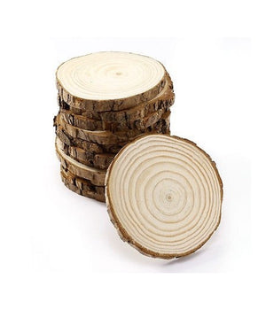 Set 12 Sottobicchieri + 2 Sottobottiglie In Legno Dischi Albero Cucina Tavolo Design         