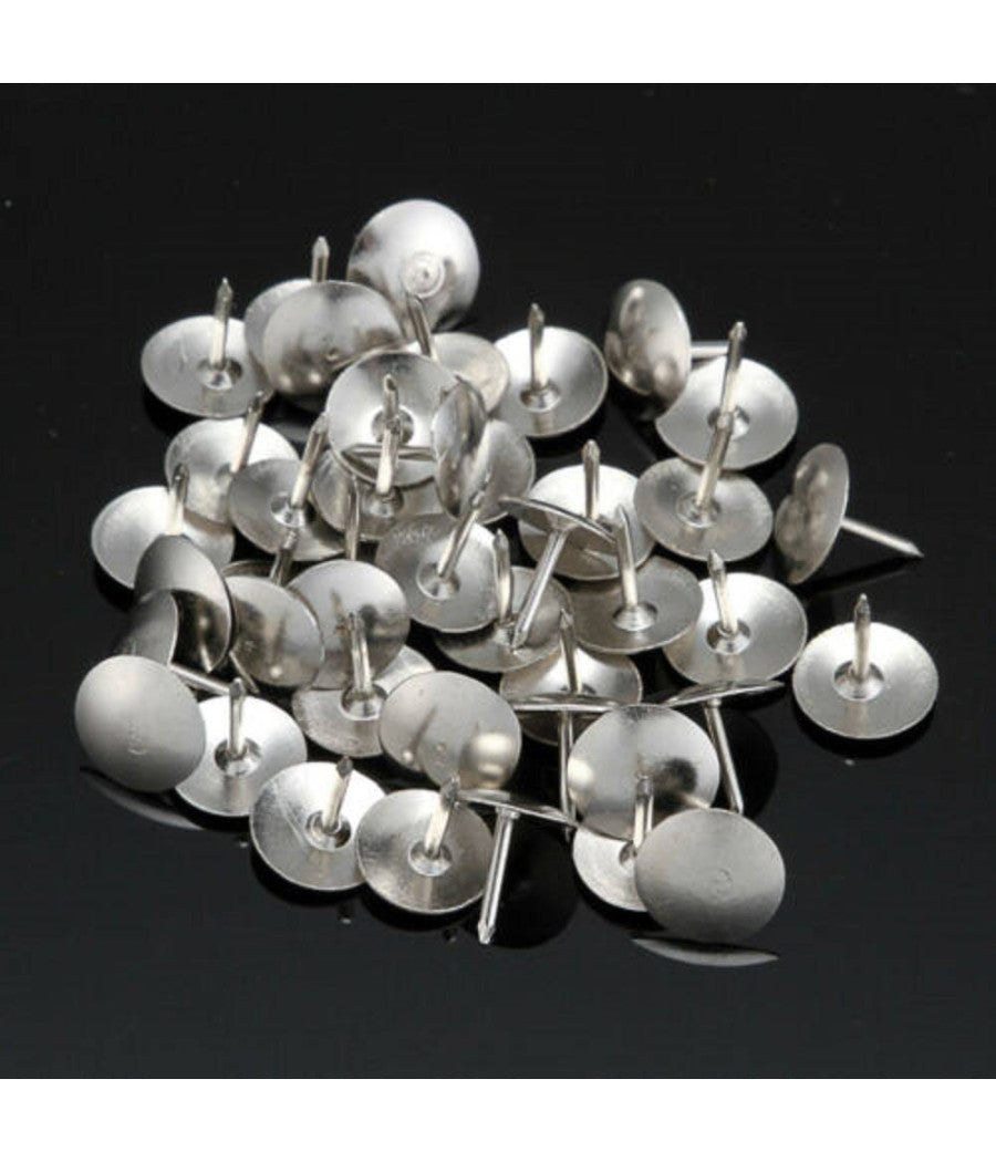 Set 120 Pezzi Punesse Puntine Da Disegno Scuola Ufficio Silver         