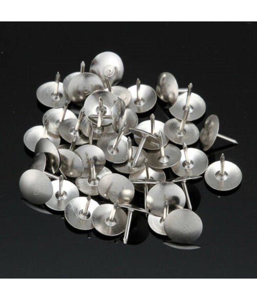 Set 120 Pezzi Punesse Puntine Da Disegno Scuola Ufficio Silver         