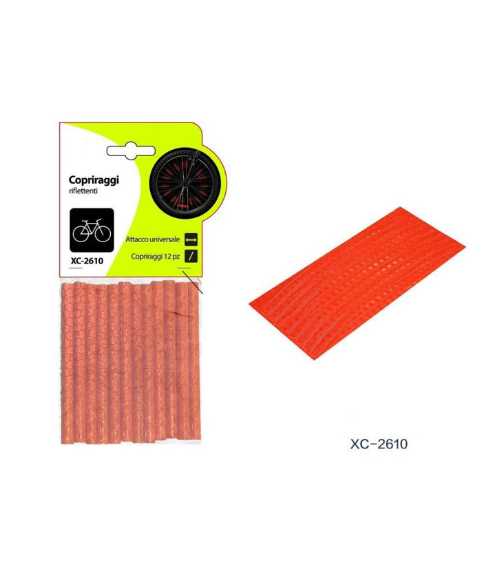 Set 12pezzi Copriraggi Riflettenti Copri Raggi Fluo Per Ruota Ruote Bici Xc-2610         