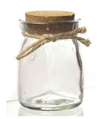 Set 12pz Barattolo Barattolino In Vetro Trasparente Tappo Sughero 5.5x7cm 715754         