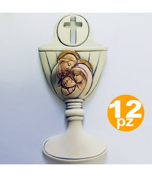 Set 12pz. Bomboniere Nativita' Calice Cresima Giuseppe Madonna Bambino Appendino         