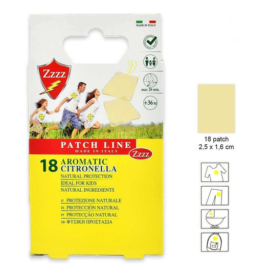 Trade Shop - Set 12pz Da 18 Cerotti Alla Citronella Protezione Repellente Zanzare Antipuntura 164386 -