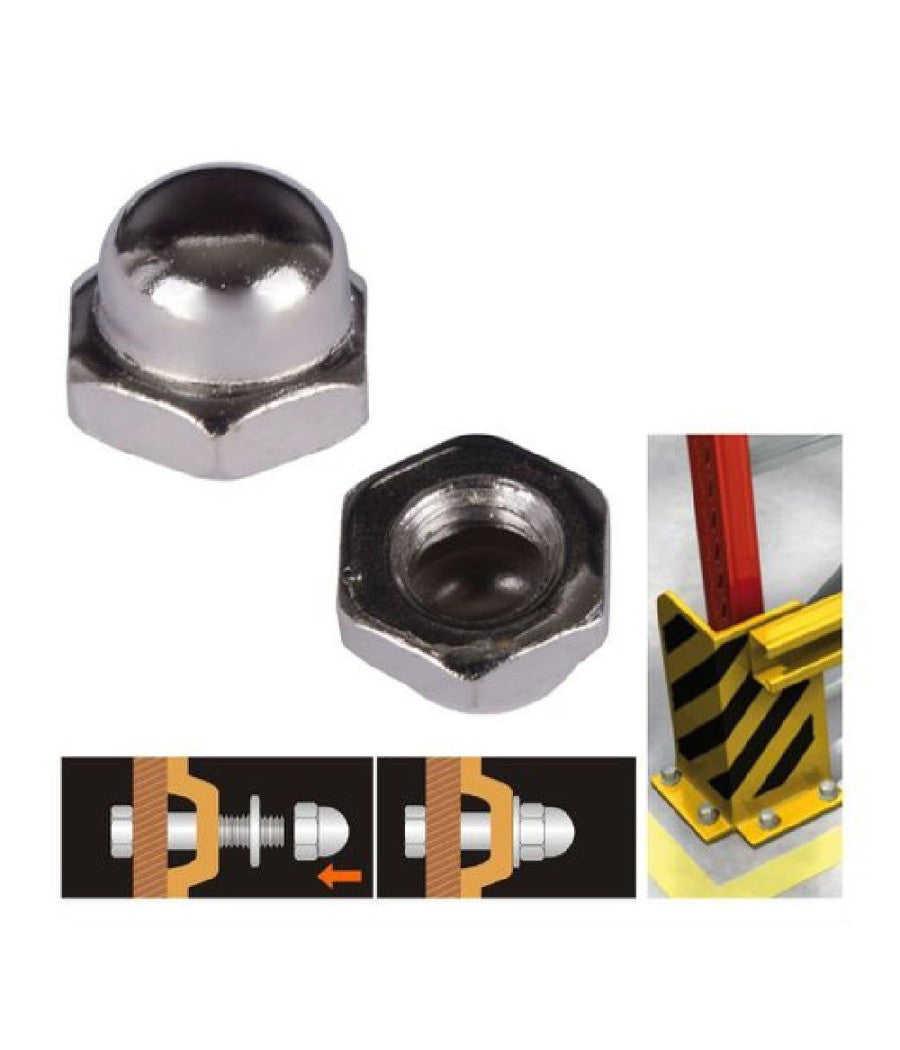 Set 12pz Dado Dadi Ciechi Esagonali M8 Serraggio 8 Mm Per Chiave Esagonale 94919         